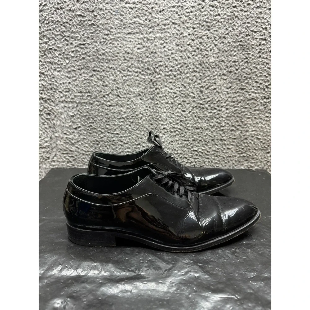 SuitSupply Tuxedo Oxford Patent‎ Leather Lace Up Shoes Black Mens Size 11.5 US